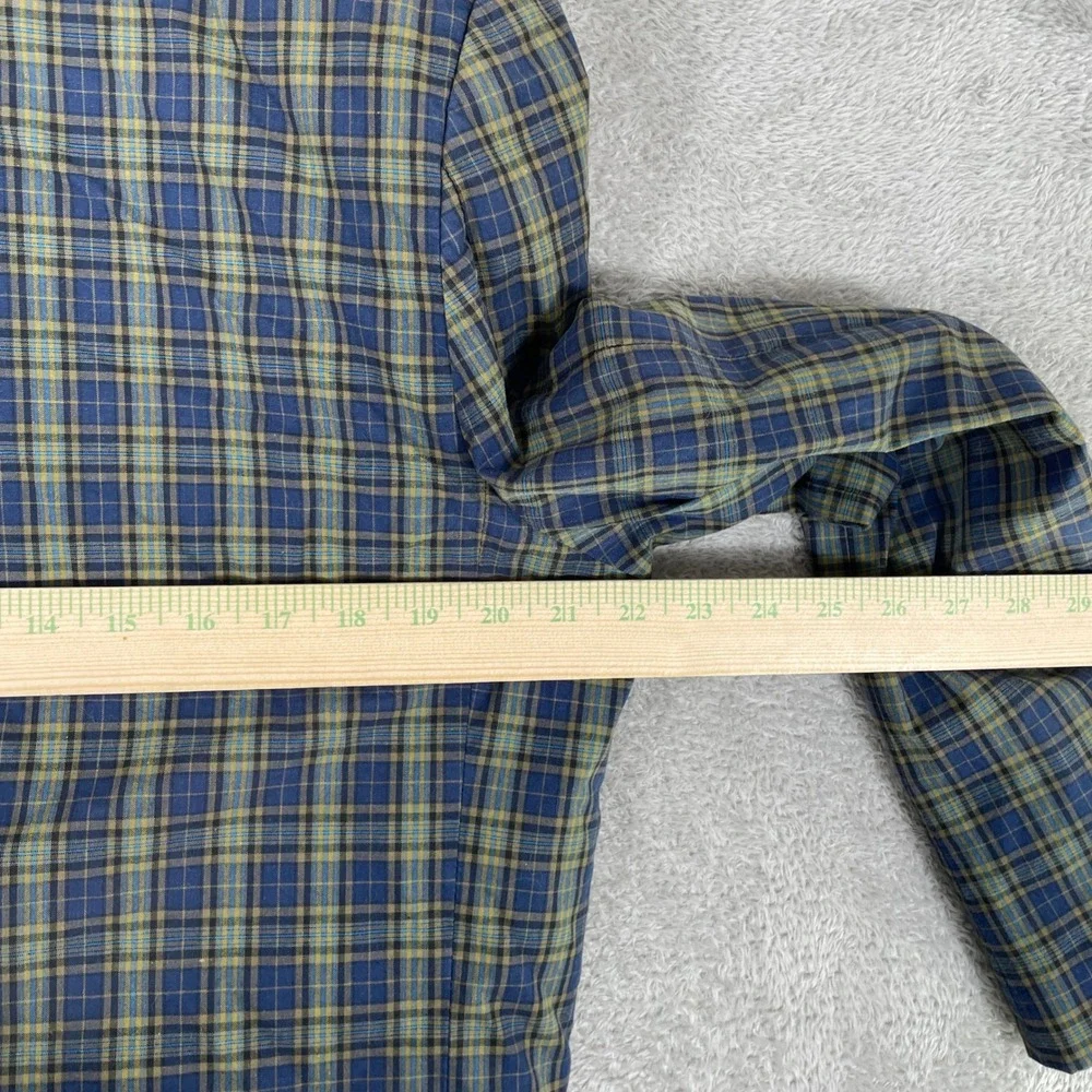 Gap Classic Blazer Mens Large Blue Green Plaid Cotton Tailored Jacket